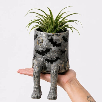 🔥LAST DAY 50% OFF - 💀🎃Halloween Whimsical Hanging Leg Planter Hand-Painted Resin Succulent Pot💐