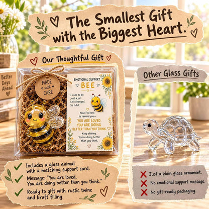 💌 Emotional Support Glass Animal Gift Set | 7 Meaningful Designs with Encouragement Card & Gift-Ready Packaging ✨