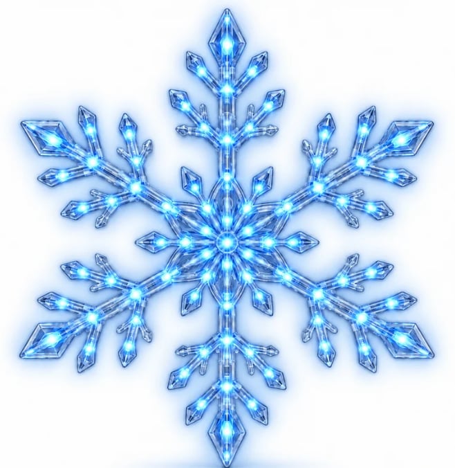 ❄️ LED Snowflake Wall Lights | 3D Christmas Snowflake Décor with Blue & White Glow, Remote Control & Magical Indoor Holiday Atmosphere ✨