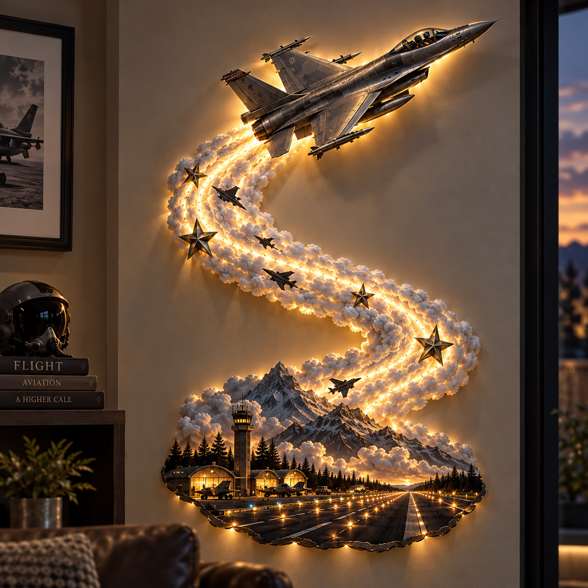 🔥 LAST DAY 49% OFF 🔥 Fighter Jet LED Wall Art – Bring The Spirit Of Flight Home ✈️