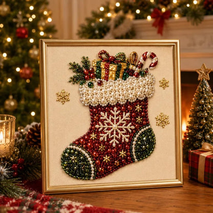 🧘Relaxing & Beginner-Friendly - 🎨💎DIY Christmas Pearl Diamond Painting Art Kit✍️