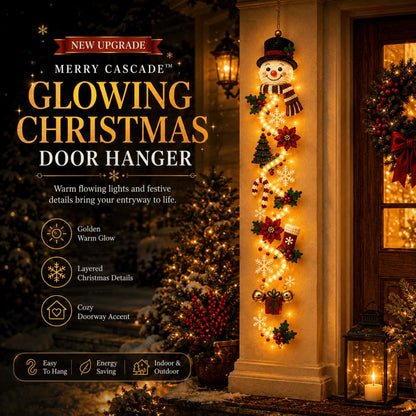 ⏳ Last day! 53% OFF – 🎅MerryCascade™ Glowing Christmas Door Hanger