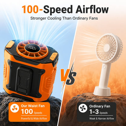 ❄️Last Day 50% OFF - Portable Multi Functional Hands Free Waist Clip Fan With LED Light