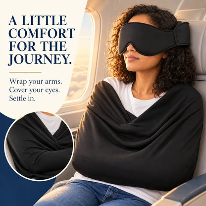 😴3-in-1 Airplane Sleep Support System - Integrated Plane Sleeping Accessories with Memory Foam Long Haul Flight Pillow✈️