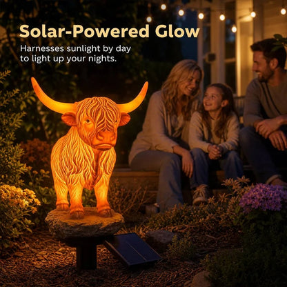 🔥Last Day 49% OFF 💡🐮 Solar Highland Cow Light