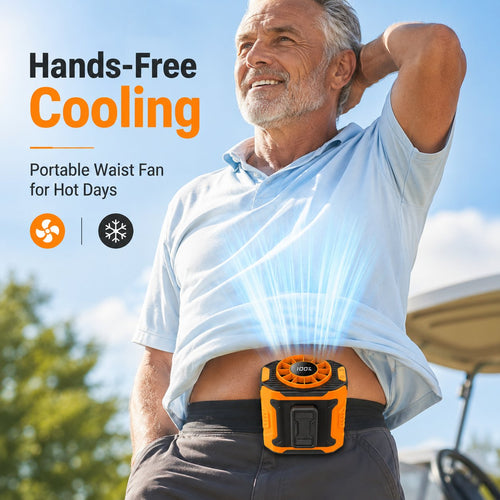 ❄️Last Day 50% OFF - Portable Multi Functional Hands Free Waist Clip Fan With LED Light