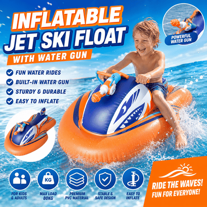 🏆2026 Upgraded 60% OFF🌊 2-in-1 Shark Inflatable Jet Water Ski🚤 Built-in Water Gun