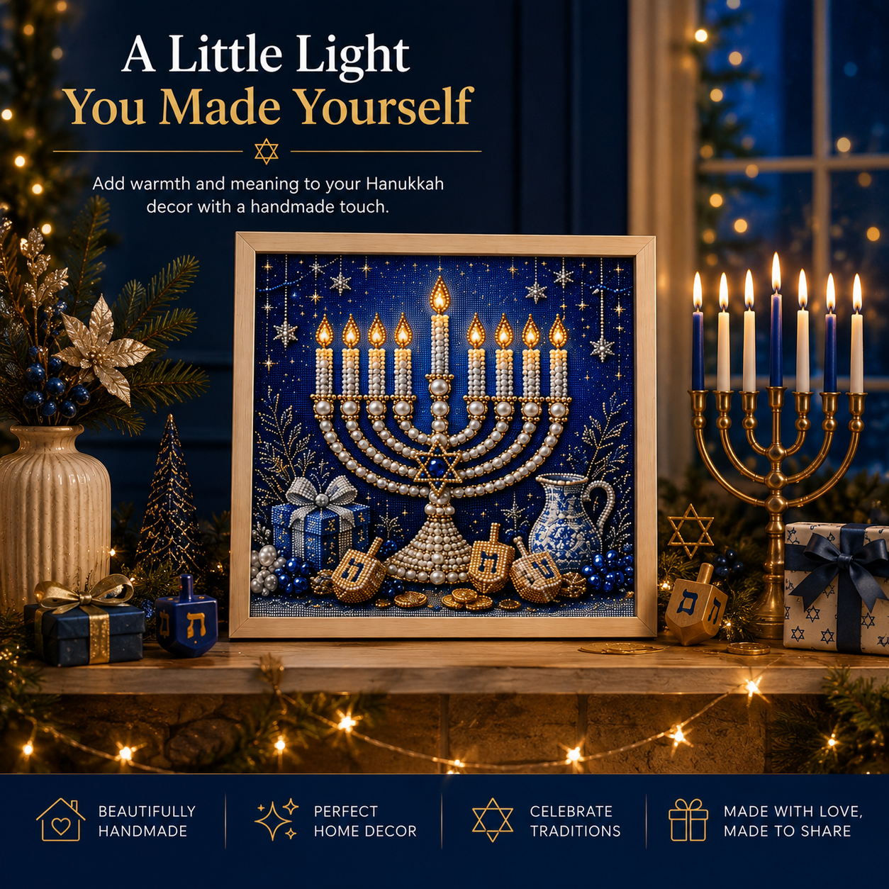 DIY Hanukkah Pearl Art Kit gift