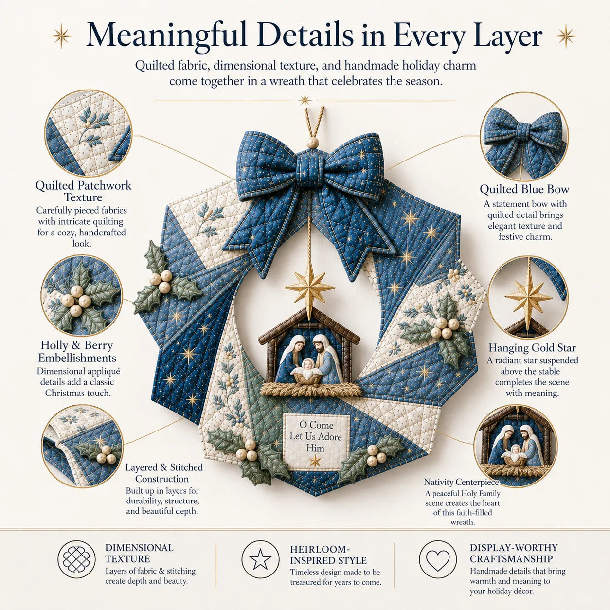 🔥LAST DAY 50% OFF - 🎄Christmas Fabric Wreath DIY Kit – A Keepsake You’ll Hang with Pride Year After Year💫