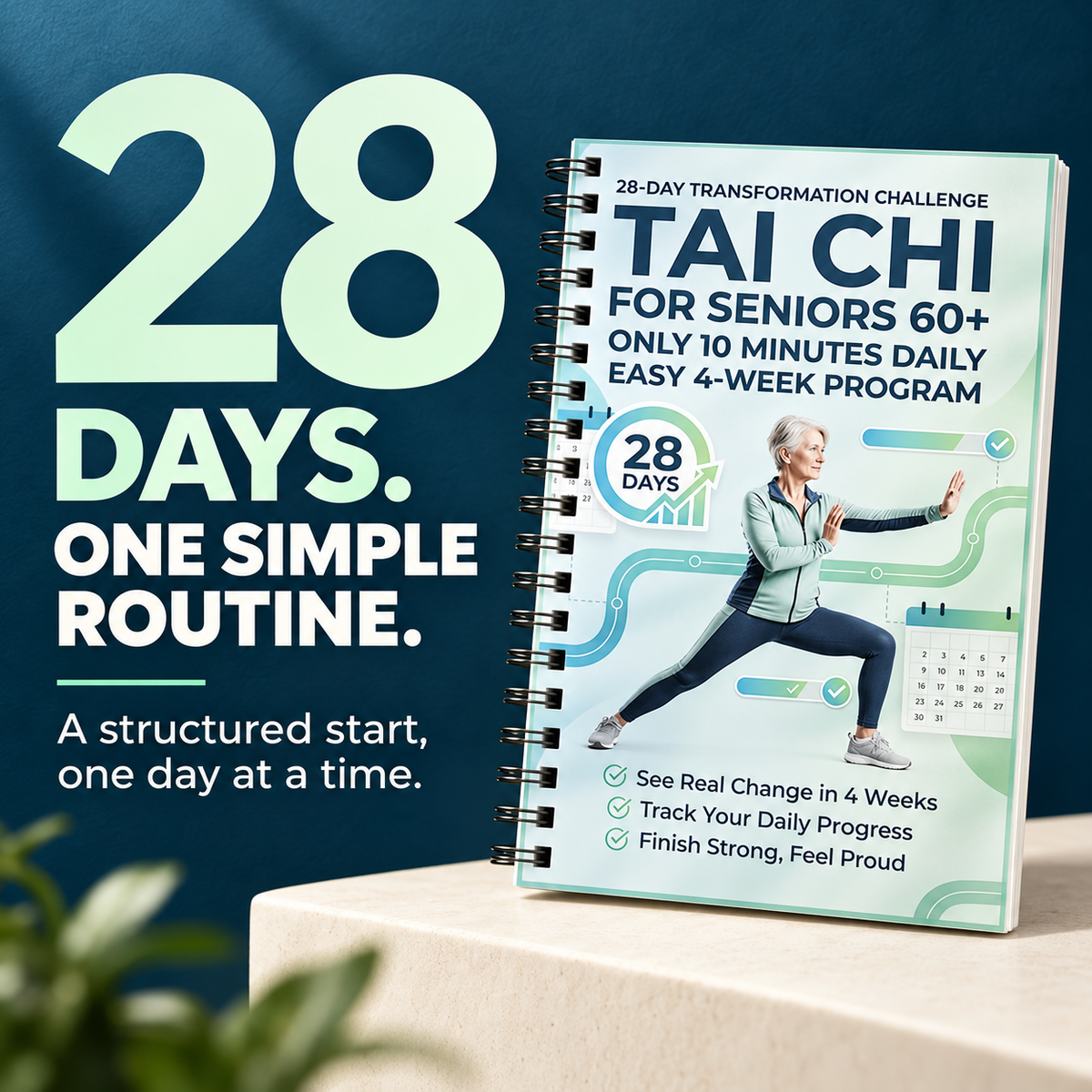 ☯️ 28-Day Tai Chi Practice Book for Beginners and Seniors