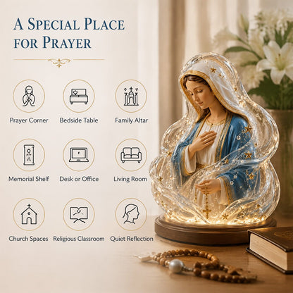 🔥HOT SALE🔥🙏Our Lady of Starlight Illuminated Prayer Statue | Religious Decor & Faith Gift✨