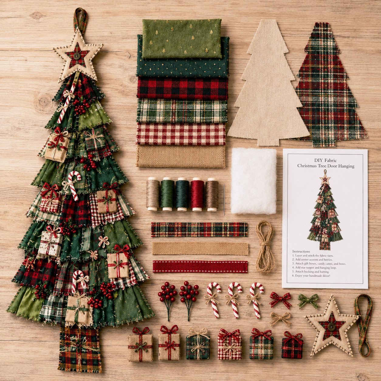 Patchwork Christmas tree detail