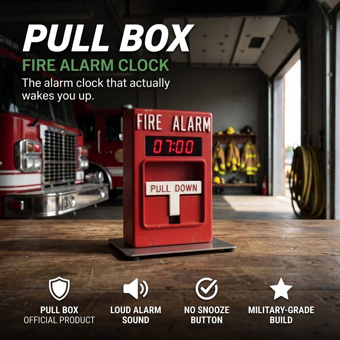 ⏰LAST DAY 60% OFF🚒PullBox - Firefighter Alarm Clock🔥