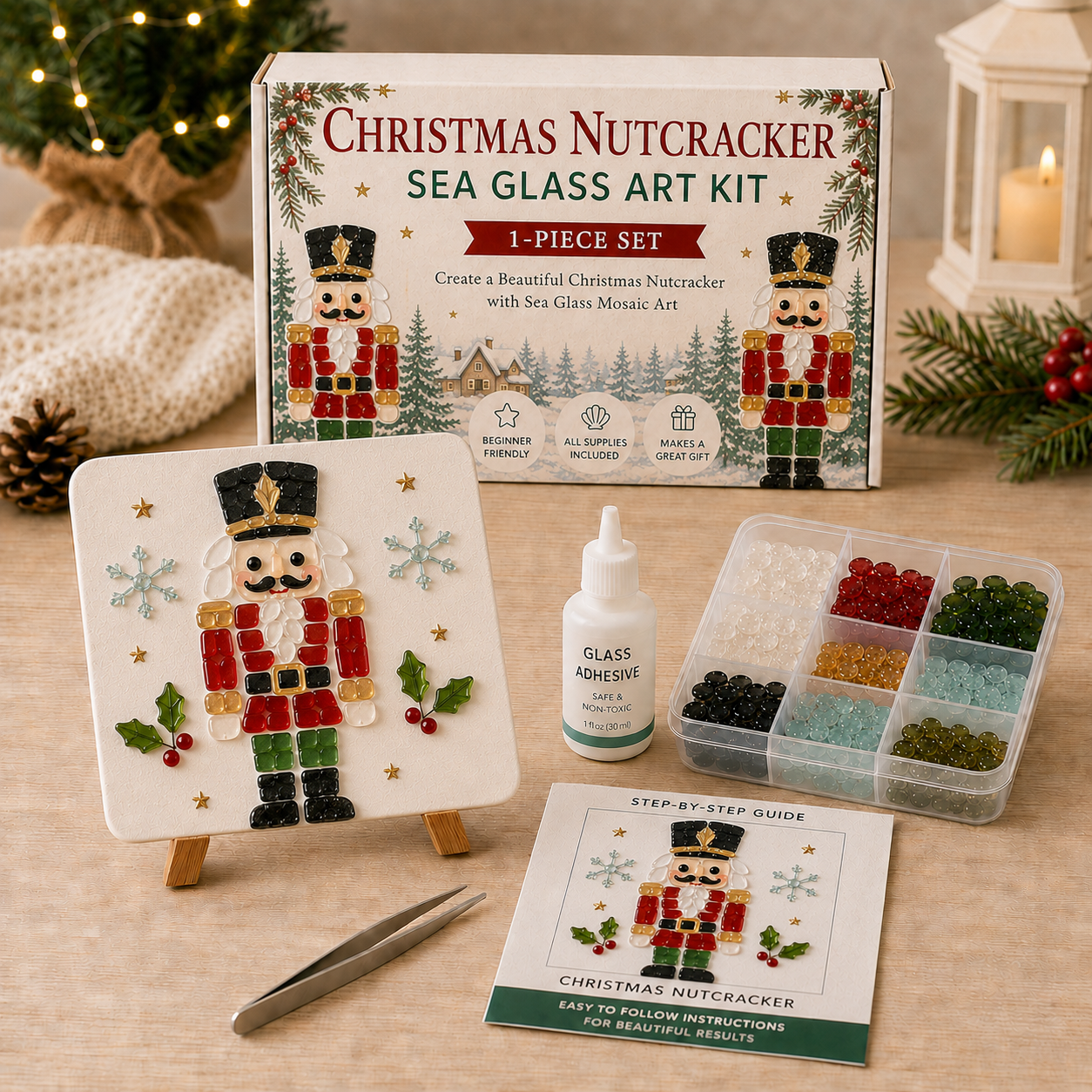 🎄 Christmas Sea Glass Art Kit