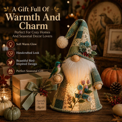 🔥 LAST DAY 49% OFF – 🐦Patchwork Bird Gnome Light Collection | Warm Glowing Tabletop Decor ✨