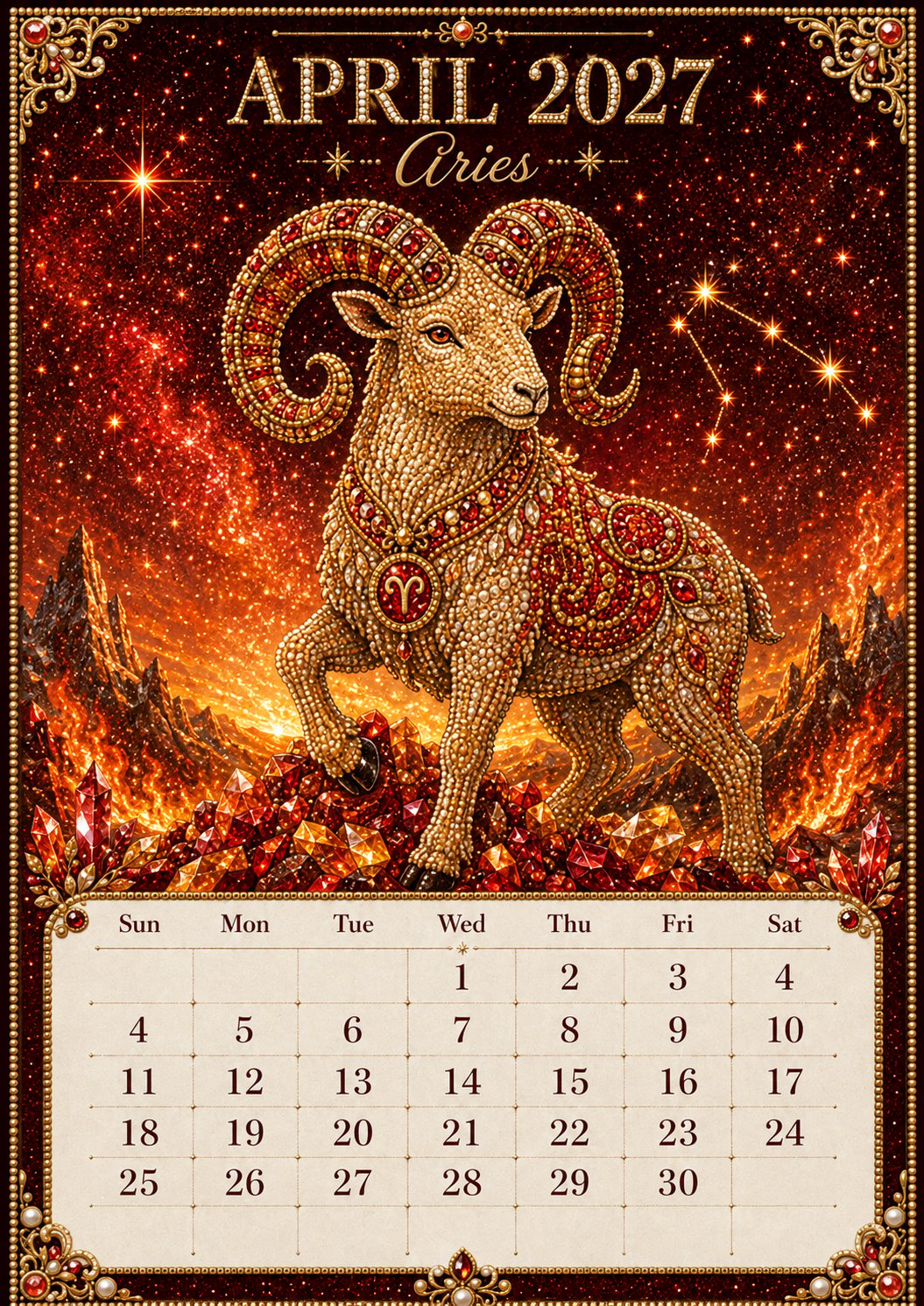 🌙 Beginner-Friendly 2027 Twelve Zodiac Bead Art Calendar Kit | Complete Kit with Zodiac Design Base, Decorative Beads & Step-by-Step Guide Included 💕