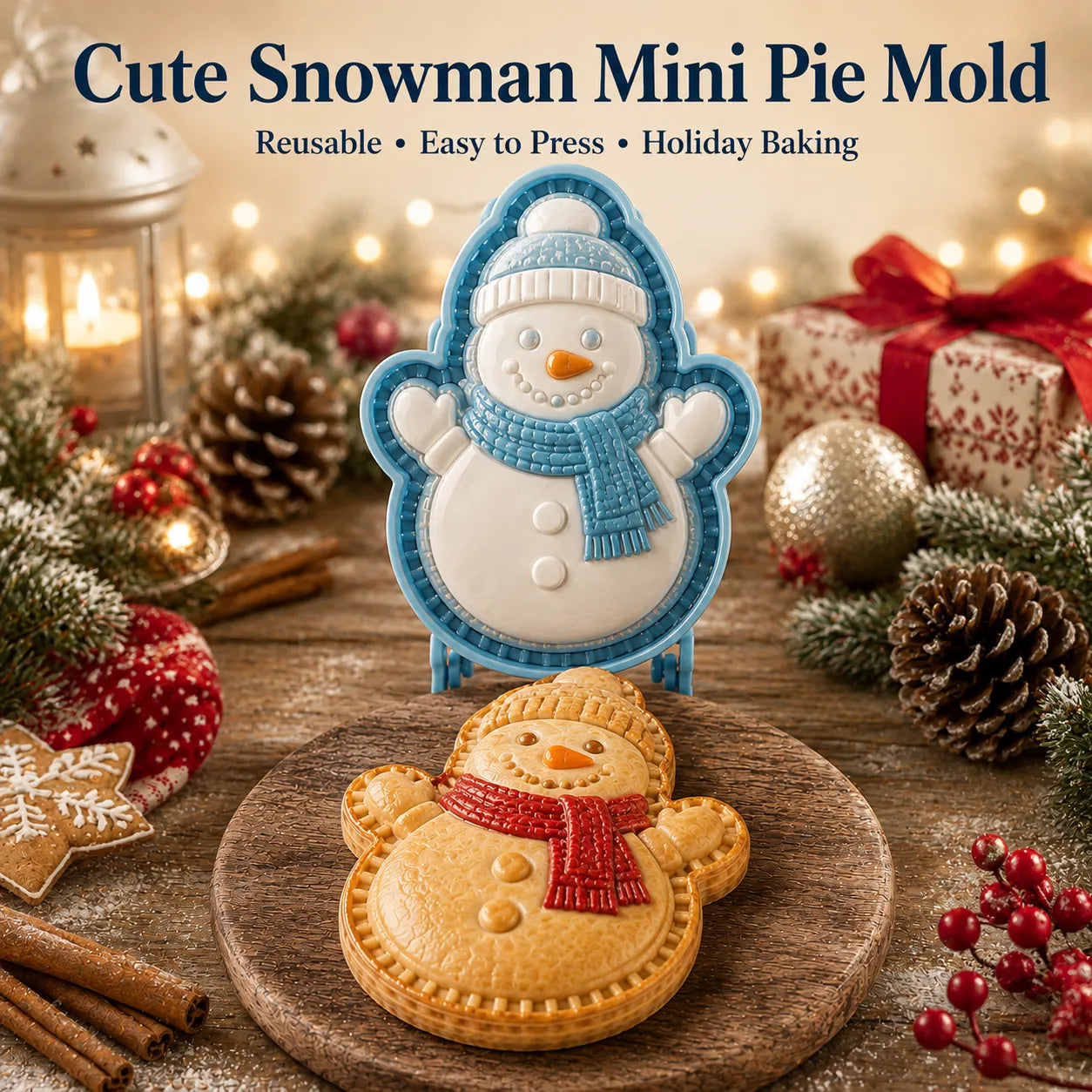 ⏳ Last Day 49% OFF – 🎄16-Design Christmas Mini Pie Mold Collection | Reusable Embossed Molds for Shaping Detailed Santa, Snowman, Reindeer, Tree & Holiday Pies 🥧✨