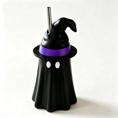 👻 Spooky Sips™ Ghost Tumbler – Halloween Witch Hat Cup
