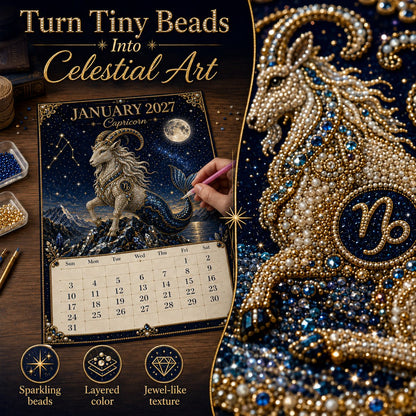 🌙 Beginner-Friendly 2027 Twelve Zodiac Bead Art Calendar Kit | Complete Kit with Zodiac Design Base, Decorative Beads & Step-by-Step Guide Included 💕