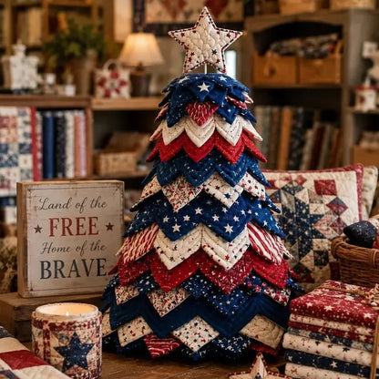 💥 LAST DAY 49% OFF - Americana Christmas Tree Quilt Kit (📦Buy 2 Free Shipping)