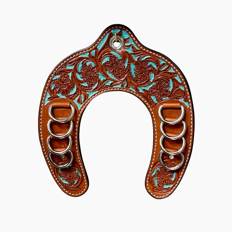 🔥LAST DAY 49% OFF 🤠Handcrafted Leather Horseshoe Wild Rag Holder | Western Scarf & Bandana Organizer