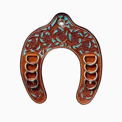 🔥LAST DAY 49% OFF 🤠Handcrafted Leather Horseshoe Wild Rag Holder | Western Scarf & Bandana Organizer