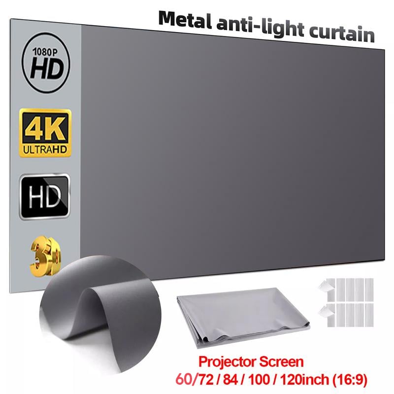 🔥Hot Sale - 49% OFF🔥4K Metal Lightproof Foldable Portable Movie Screen (16:9)🎥✨