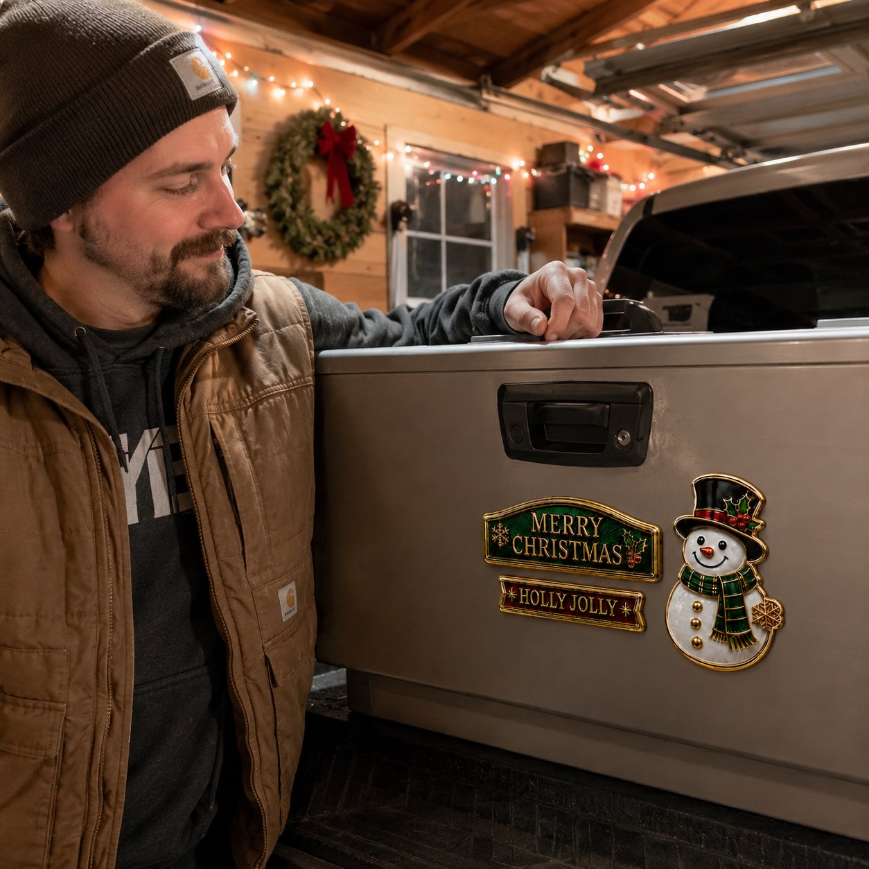 🔥 50K+ SOLD – 🎄 3-Piece Christmas Car Emblem Metal Badge Set | 3D Enamel Holiday Badges with Adhesive Backing for Trucks, SUVs & Festive Gifts 🎅✨