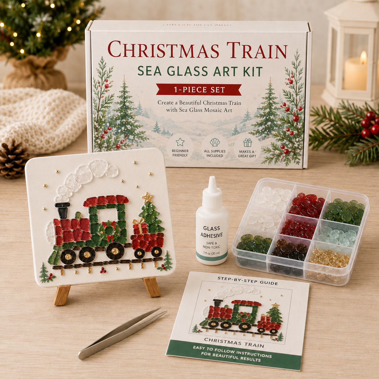 🎄 Christmas Sea Glass Art Kit