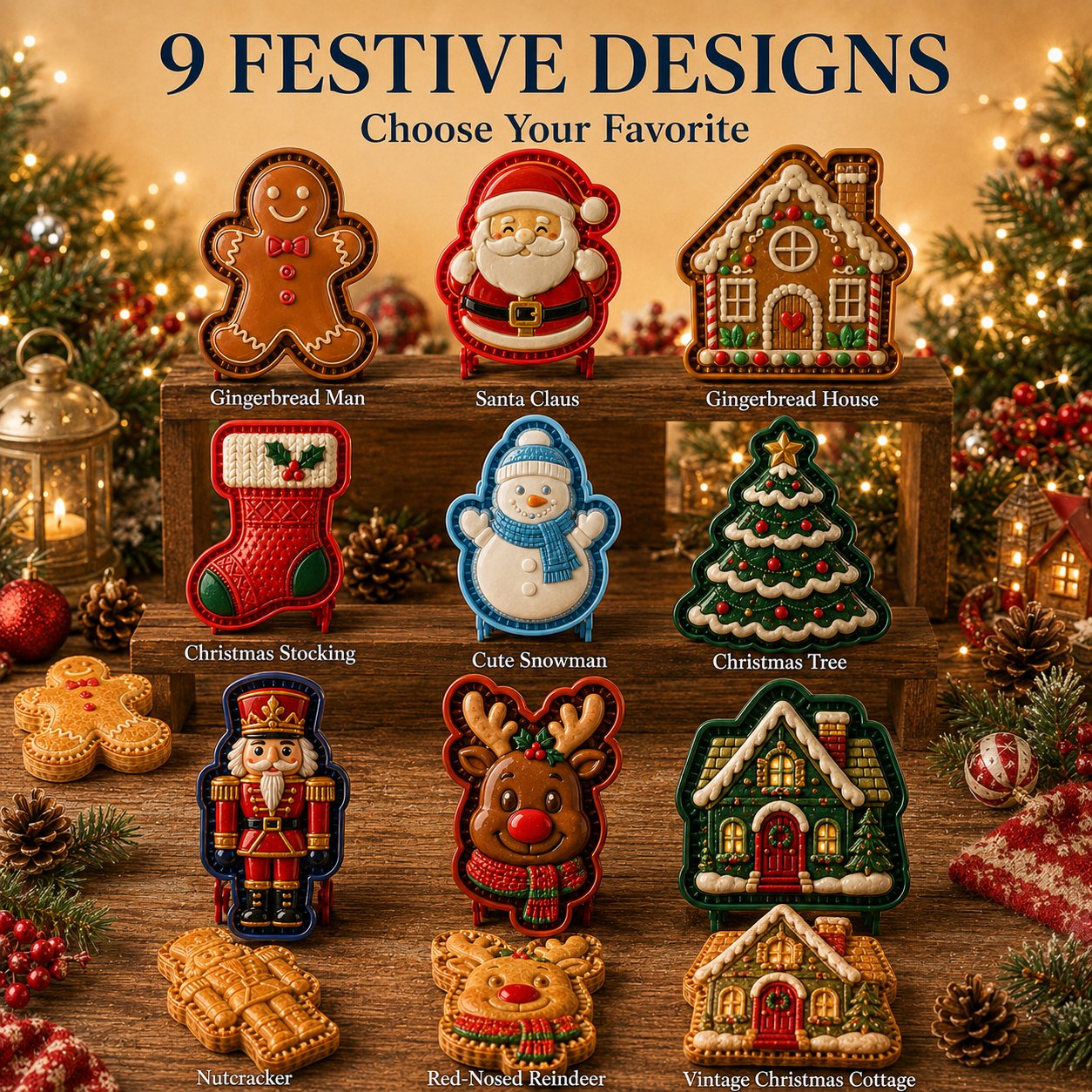 🔥 Last Day 49% OFF – 🎄 9-Design Christmas Mini Pie Mold Collection 🥧✨