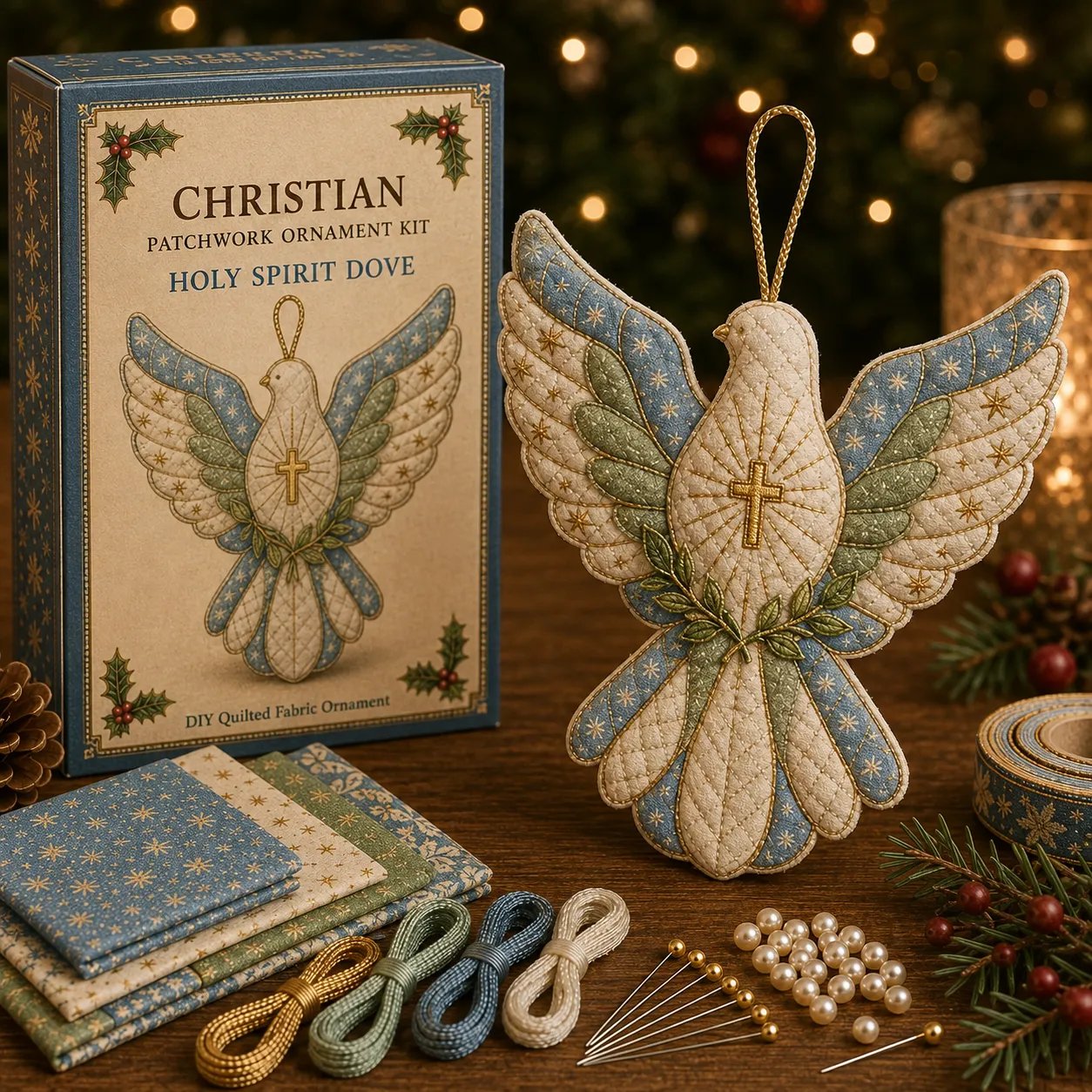 🔥HOT SALE🔥⏳ Last Day 49% OFF – ✝️ Beginner-Friendly DIY Christian Block Figure Patchwork Ornament Kit Collection | Complete Kit with Pre-Cut Fabrics, Padded Ornament Form & Step-by-Step Guide Included 💕