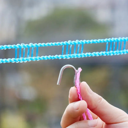 🔥Clothesline for Outside, Adjustable Clothes line,Windproof Clothesline with Hooks, Indoor and Outdoor Laundry and Drying Lines,Ideal Camping & Travel Essentials