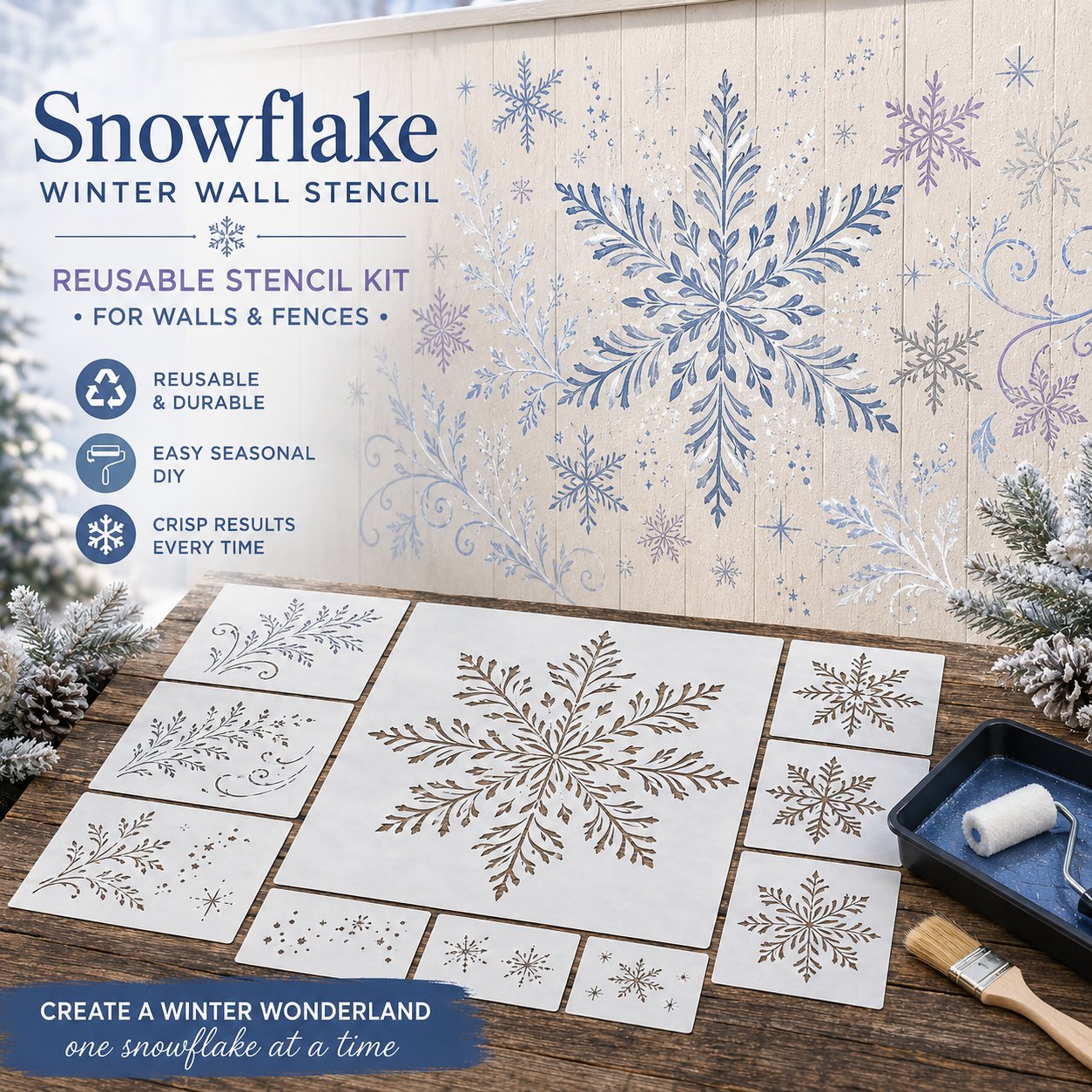 💥 LAST DAY 49% OFF – 🌿 Garden Wall Stencil™ Collection | 9 Reusable Mural Designs for Walls, Fences, Porches & Creative Outdoor Makeovers 🎨✨