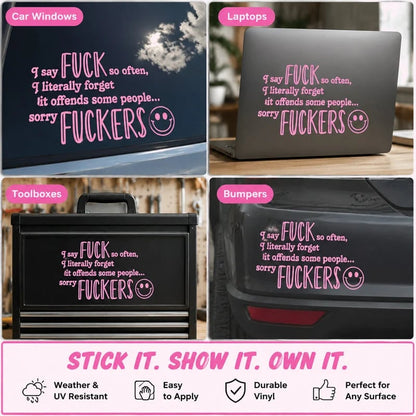 🔥Last Day 50% OFF - 😈🖤 "I Say F*ck SO OFTEN" Funny Car Decal