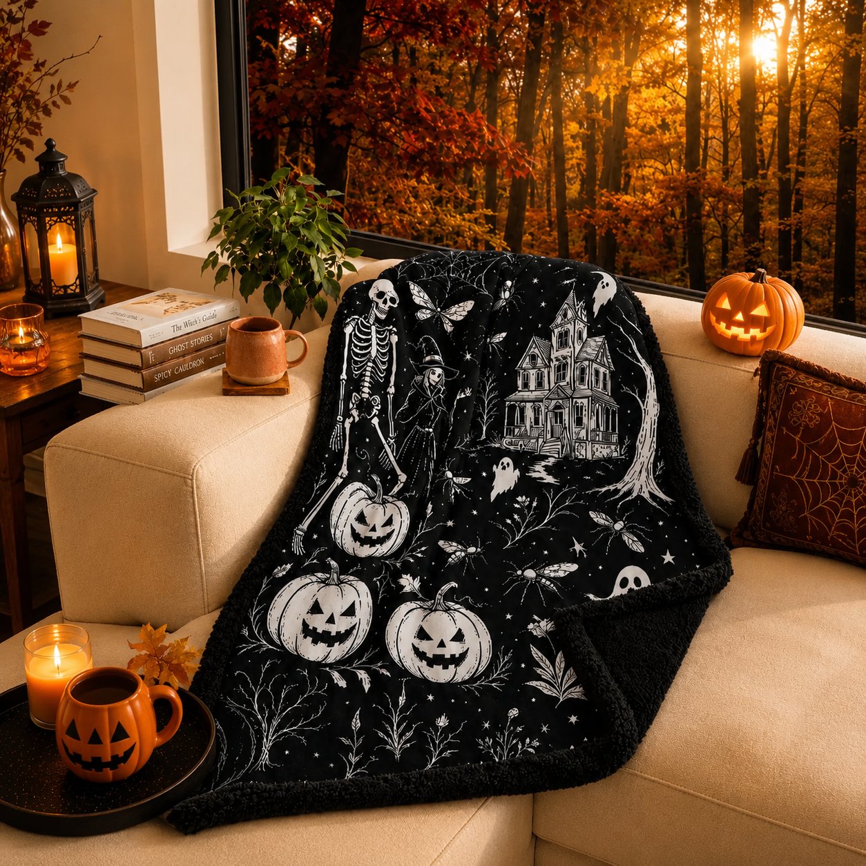 🔥Last Day 49% OFF - 🎃👻Trick Or Trace Halloween Coloring Blanket🎨