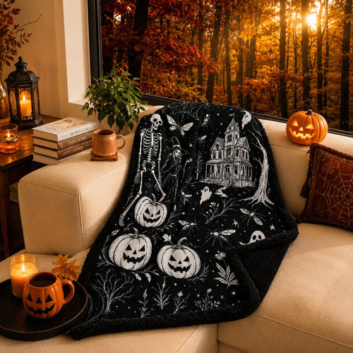 🔥Last Day 49% OFF - 🎃👻Trick Or Trace Halloween Coloring Blanket🎨