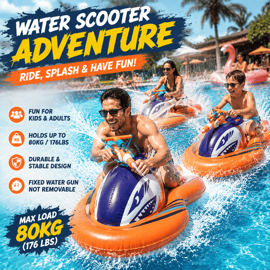 🏆2026 Upgraded 60% OFF🌊 2-in-1 Shark Inflatable Jet Water Ski🚤 Built-in Water Gun