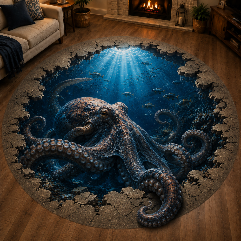 Deep Sea Kraken ocean rug