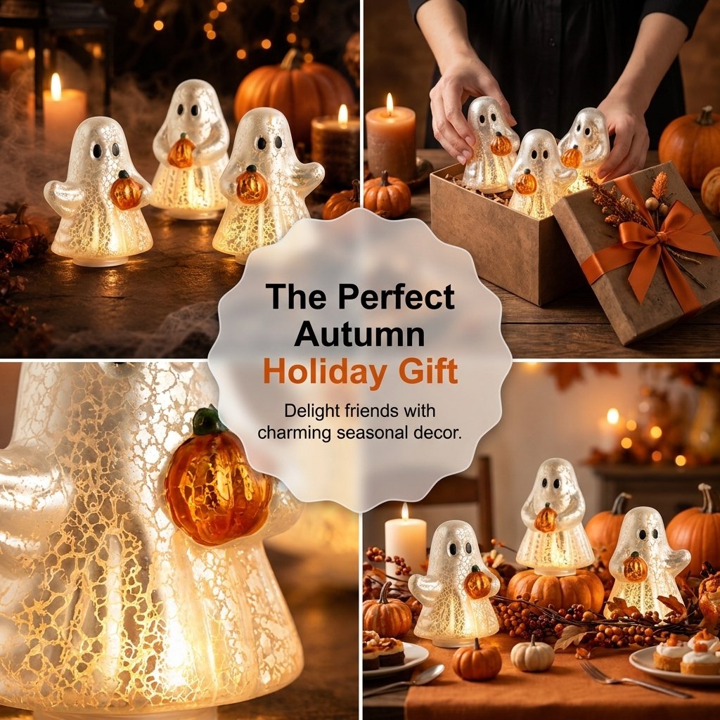 ⚡Light-Up Mercury Glass Ghost Figurines