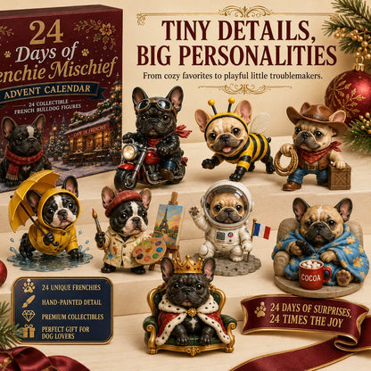 🔥Last day with huge discounts! 🐶 24-Day French Bulldog Christmas Advent Calendar🎄✨