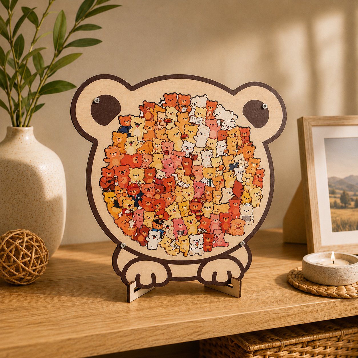 🔥Last Day 50% OFF - Charming Dog Breed Wooden Silhouette Puzzle Board With Stand