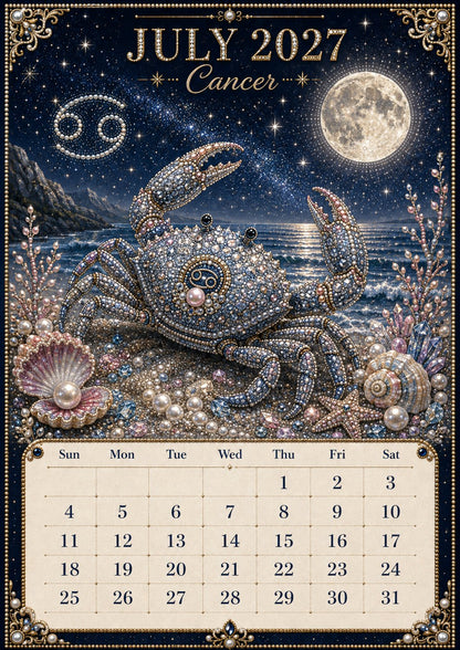 🌙 Beginner-Friendly 2027 Twelve Zodiac Bead Art Calendar Kit | Complete Kit with Zodiac Design Base, Decorative Beads & Step-by-Step Guide Included 💕