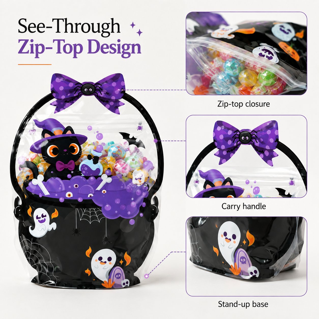 🎃 Halloween Zip-Top Treat Bags