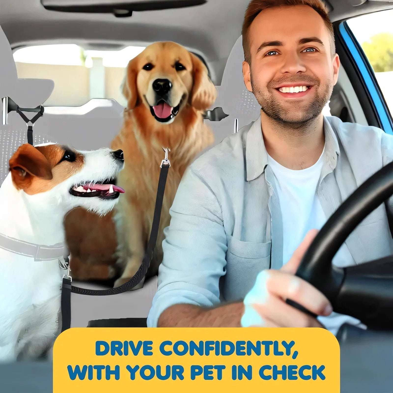 🔥BUY 1 GET 1 FREE 🔥Enjoy Stress-Free Drives with Your Pup: 2-Pack Dog Travel Safety Belts 🐶🚗