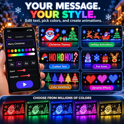 🚗🎄 Smart LED Pixel Car Display — App-Controlled Custom Text, Colors & Animations