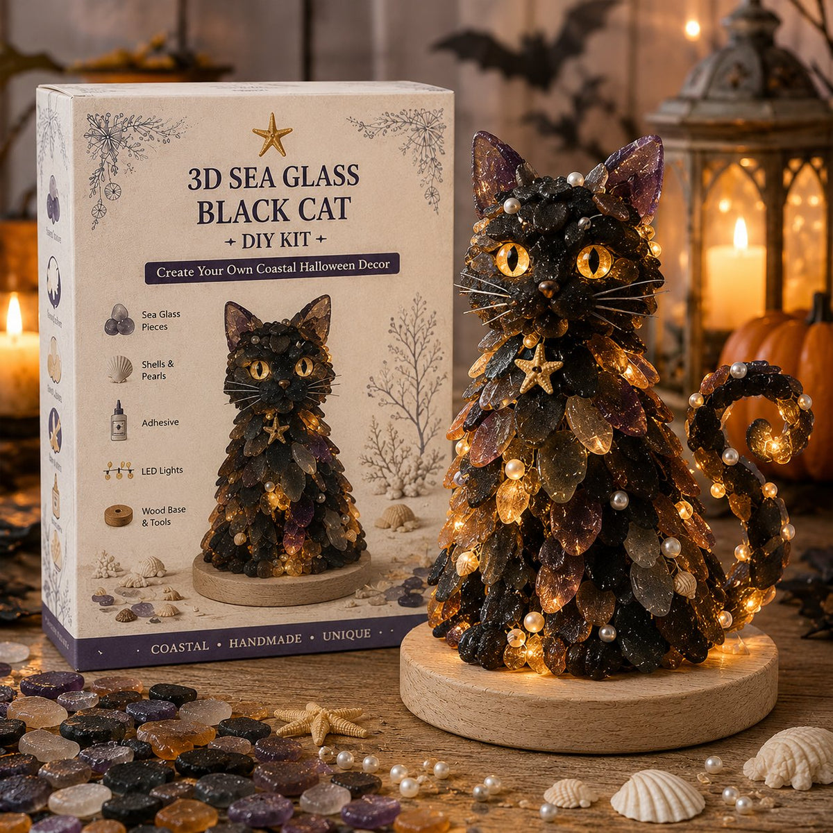 🎉⏳ 49% OFF – 🎃 Beginner-Friendly DIY Lighted Sea Glass Halloween Character Kit Collection | Complete Kit with Sea Glass Pieces, LED Lights & Step-by-Step Guide Included 💕
