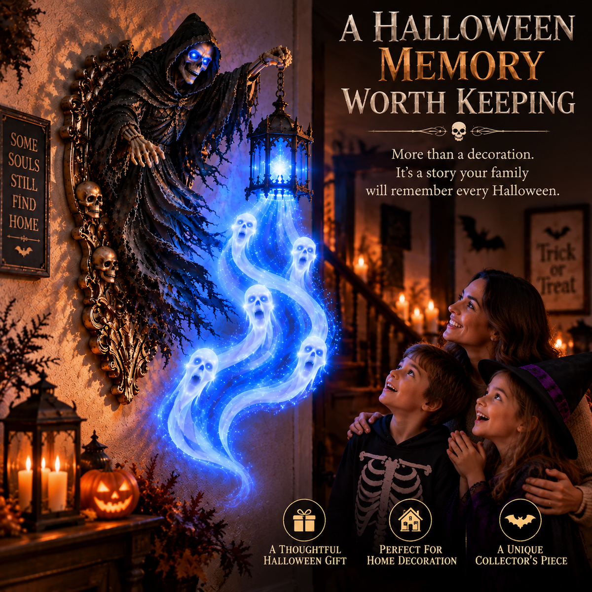 🎃 Last Day 50% OFF | Soul Harvester™ Haunted Lantern Wall Decor 👻