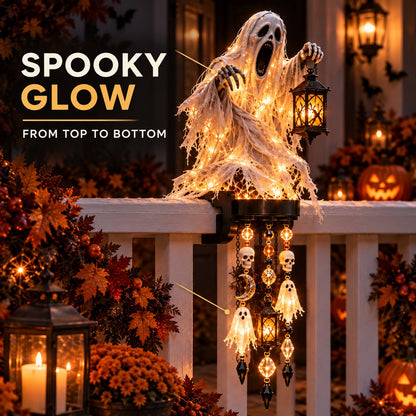🎃 Halloween Character Glow Cascade Railing Lights – Pumpkin, Witch, Ghost & Black Cat