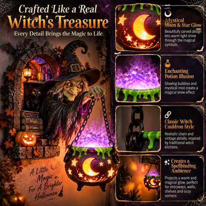 🧙‍♀️ LAST DAY 50% OFF 🎃 Witch’s Magical Cauldron Light - Enchanted Halloween Hanging Decor