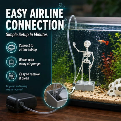 Air-Driven Dancing Skeleton Aquarium Ornament💀